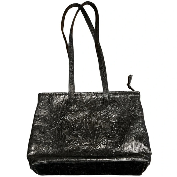 Carlo Fiori leather Navajo western tooled Purse with conchos - Picture 4 of 4